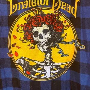 Grateful Dead Checkered Flannel w/ Skeleton Art XXL